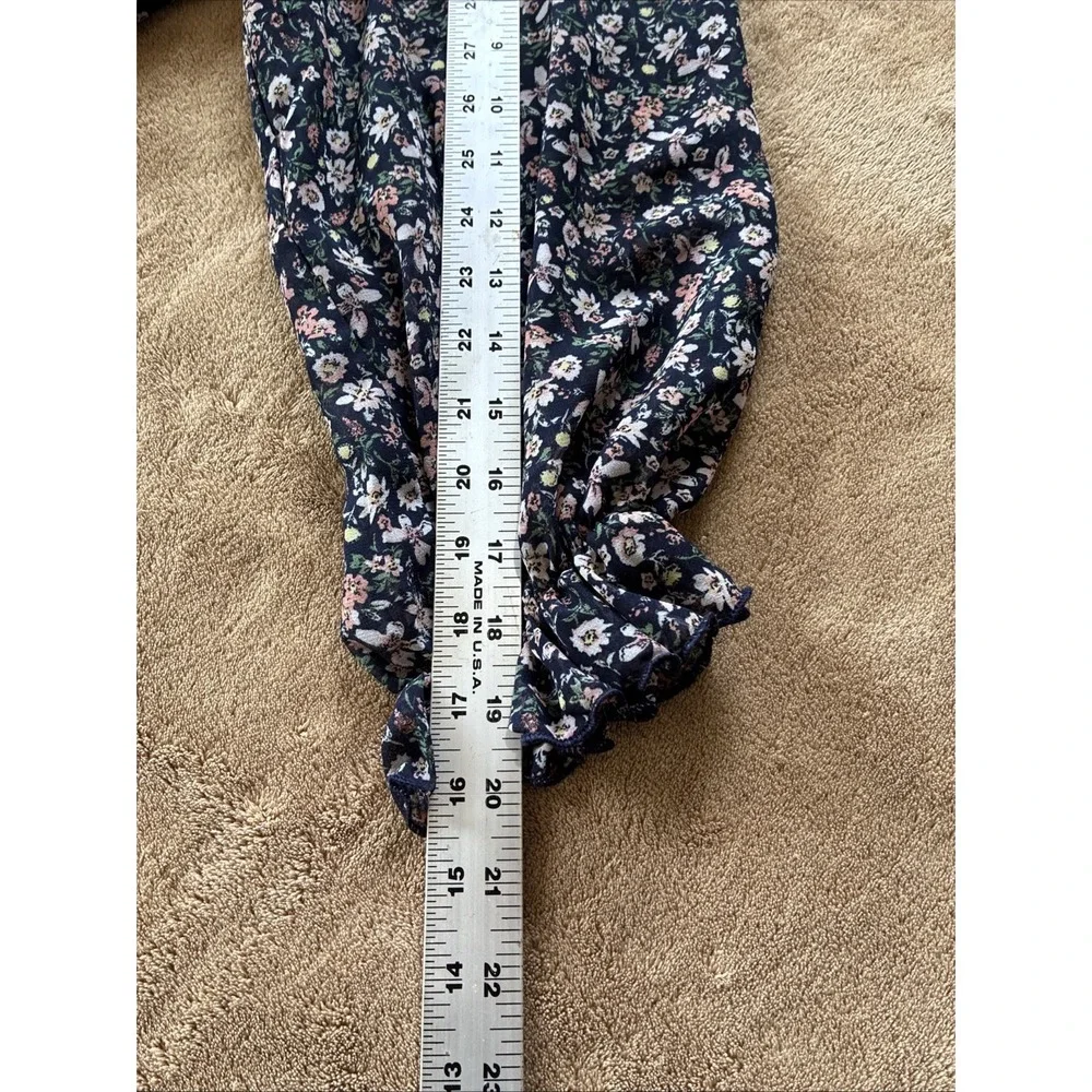 Women's Dress Size 8 Navy Floral Print Tiered Ruffles Cottagecore Romantic‎ Boho